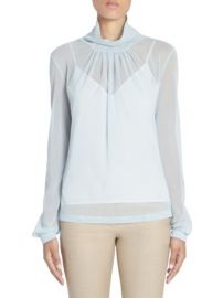 VICTORIA BECKHAM - SHEER GATHERED COWLNECK TOP at Saks Fifth Avenue